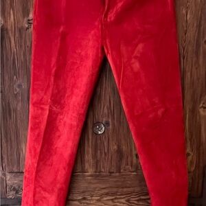 Red suede jeans!